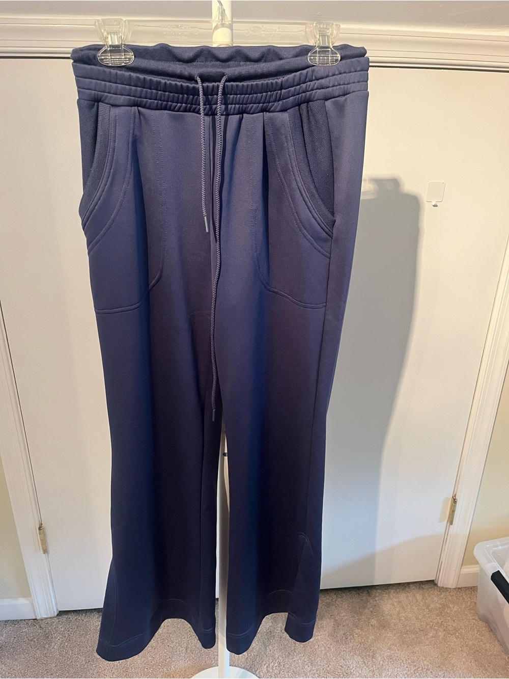 Free People Movement uppercut side slit Wide-Leg Pull-On Pants in Navy